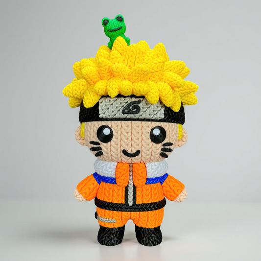 3D printed Naruto Uzumaki Figure - Knitted/Crochet Texture Style