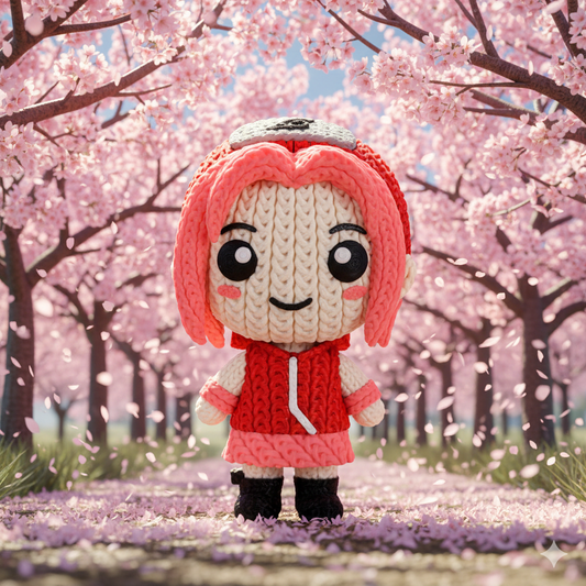 Sakura Figure - Knitted Texture Style
