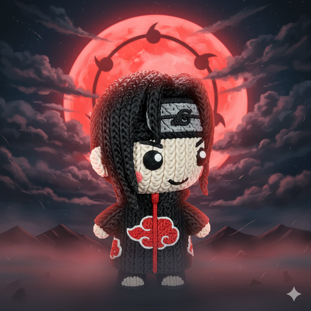 Itachi Uchiha Figure - Akatsuki, Sharingan, Knitted Texture Style