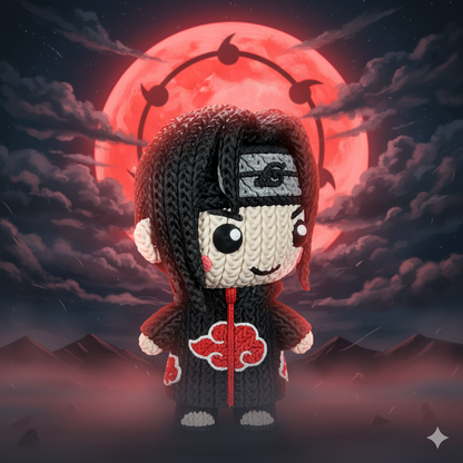 Itachi Uchiha Figure - Akatsuki, Sharingan, Knitted Texture Style