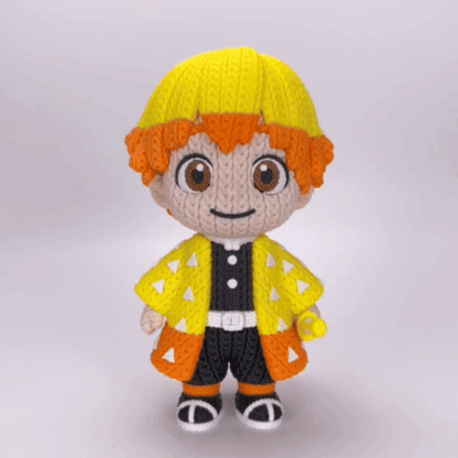 Zenitsu 3D Action Figure - Demon Slayer Collectible (Crochet Texture)