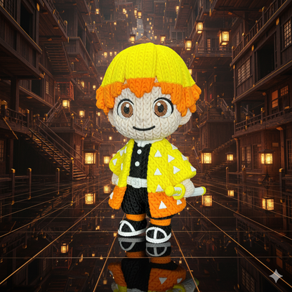 Zenitsu 3D Action Figure - Demon Slayer Collectible (Crochet Texture)